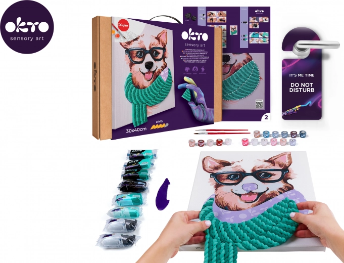 Okto pittura per numeri e modellazione 3D – quadro Fashion Corgi 30 × 40 cm