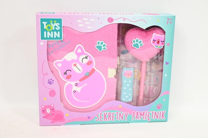 Diario peluche Stnux gattina rosa con penna - 1 pezzo