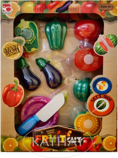 Set di verdure da tagliare con piattino e coltello - 1 pezzo