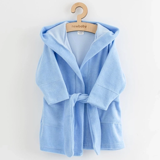 Accappatoio in spugna per bambini con cappuccio New Baby, blu 92/98