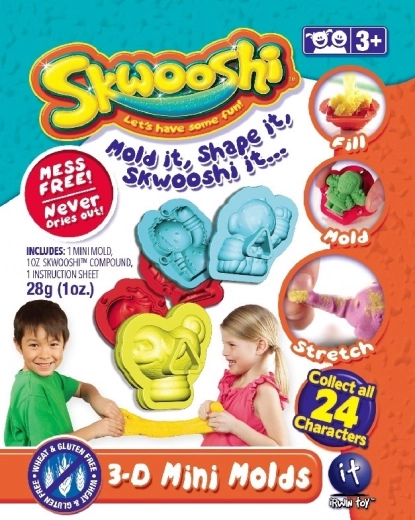 Skwooshi bustine da collezione con pasta modellabile e mini formina 3D