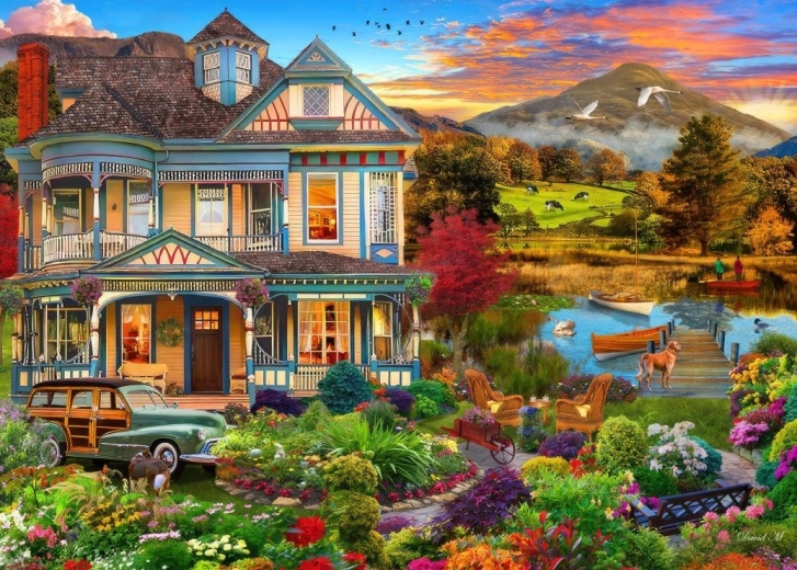 Puzzle casa di campagna con giardino 500 pezzi BLUEBIRD