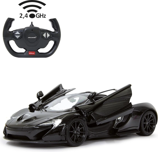 Auto RC Jamara McLaren P1 1:14 nero, 2,4 GHz, porte apribili manualmente