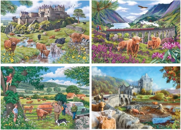 Puzzle Passeggiate nelle Highlands scozzesi 4 × 500 pezzi