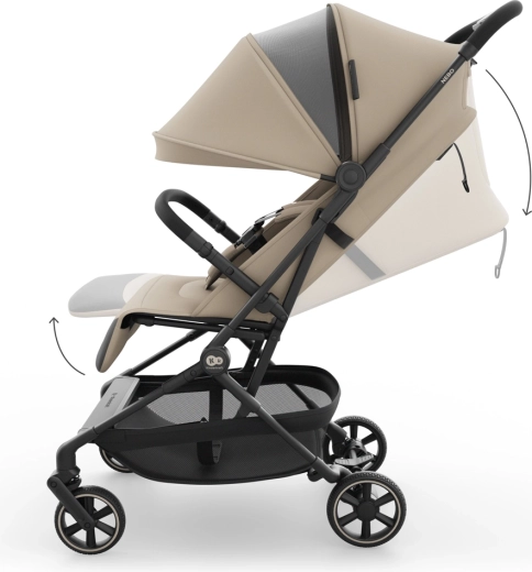 Comfort e protezione: reclinazione completa e cappottina UPF50+