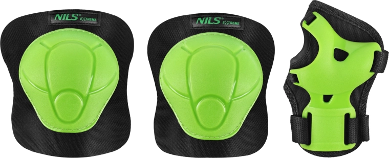 Set di protezioni per pattini e skateboard NILS Extreme H210 verde – L