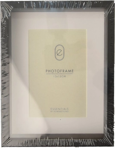 Cornice portafoto in legno nera 17 × 22 cm con passe-partout per foto 10 × 15 cm