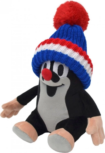 Moravská Ústředna Talpa seduta con cappellino tricolore 20 cm