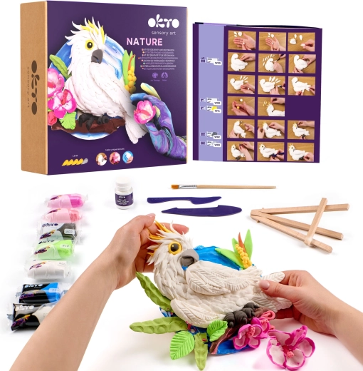OKTO Nature kit artistico di modellazione pappagallo cacatua