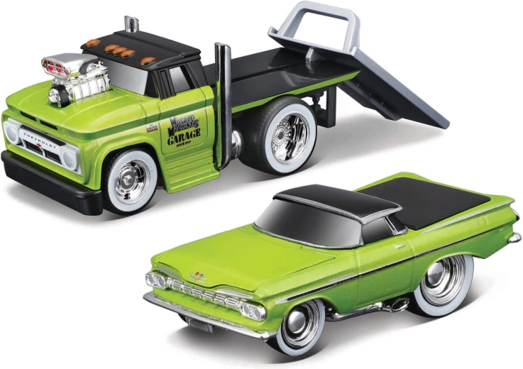 Maisto Muscle Transports 1966 Chevrolet C60 pianale con Chevrolet El Camino 1:64