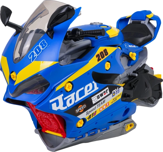 Moto per bambini con parcheggio apribile e funzione fumo