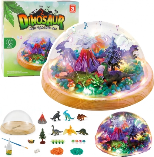 Kit creativo per terrario con dinosauri – lampada da notte con melodia DIY