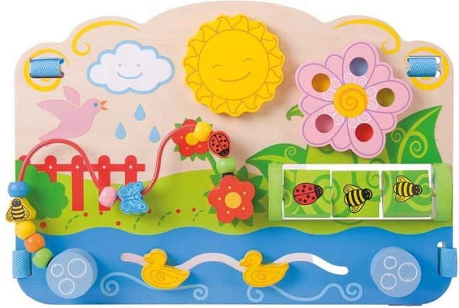 Bigjigs Baby tavola motoria in legno Fiori