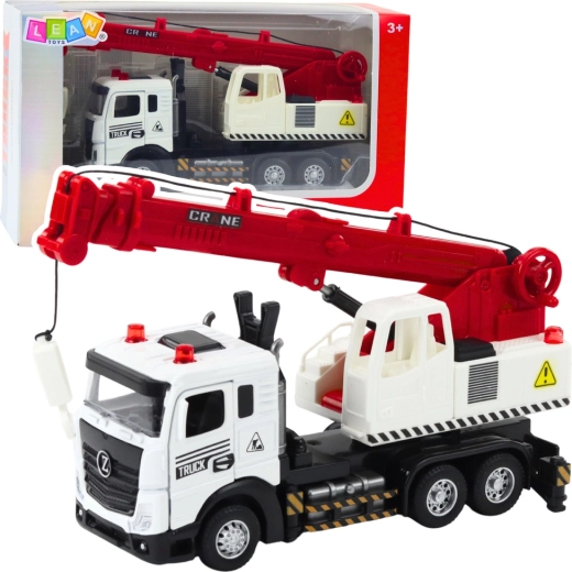 Camion gru per bambini con cabina in metallo, luci e suoni