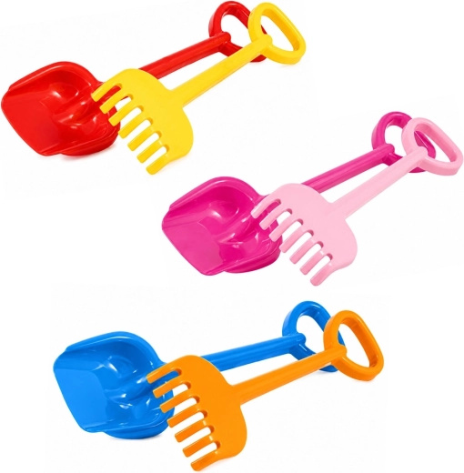 Grande paletta e rastrellino da sabbia per bambini 55 cm – mix di colori