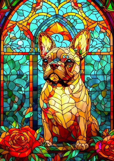 ENJOY puzzle vetrata con bulldog francese 1000 pezzi