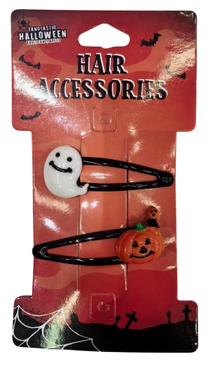 Fermagli per capelli Halloween fantasma e zucca - 2 pz