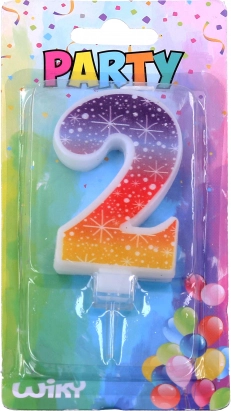 Candela per festa numero 2 con stelle