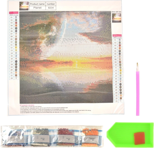 Pittura con diamanti Pianeti 30 × 30 cm