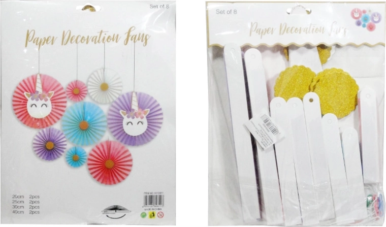 Decorazioni di compleanno – set di 8 rosette colorate