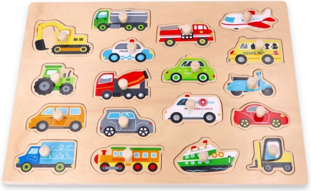 Grande puzzle in legno a incastro – trasporti