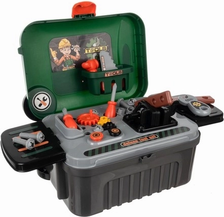 3 in 1: valigetta, box portaoggetti e officina per bambini