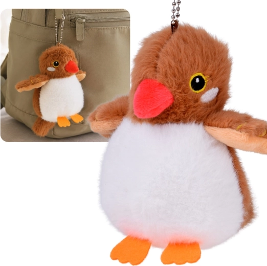 Uccellino di peluche Kazik con fischietto e portachiavi 13 cm - 1 pezzo