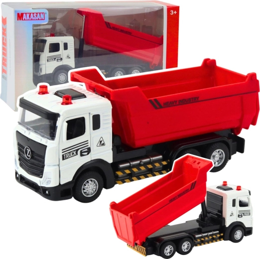 Camion ribaltabile per bambini con cabina in metallo, luci e suoni