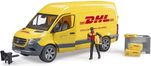 Bruder Mercedes-Benz Sprinter DHL con autista e accessori