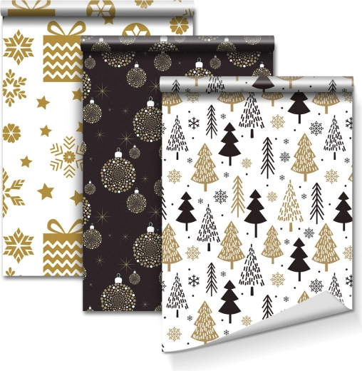 Carta da regalo con 3 motivi, 70 × 150 cm