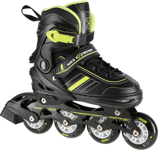 Pattini a rotelle 2 in 1 NILS Extreme NH18191 nero‑gialli – S (29-33)