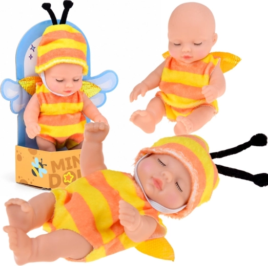 Mini bambola bebè in costume da ape 11 cm - 1 pezzo