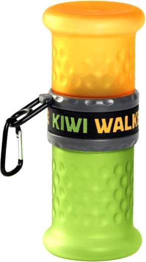 Borraccia da viaggio 2in1 per acqua e cibo KIWI WALKER, plastica, giallo‑verde