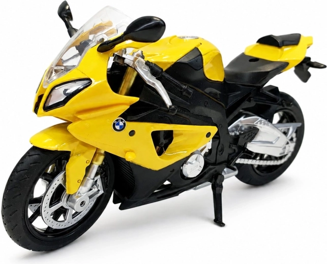 Modello di moto MSZ BMW S1000 RR giallo 1:12 - 1 pezzo