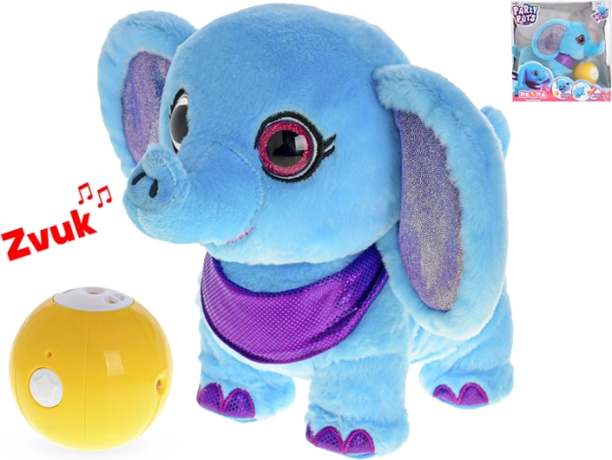 Elefantino di peluche motorizzato con pallina e suoni 27 cm