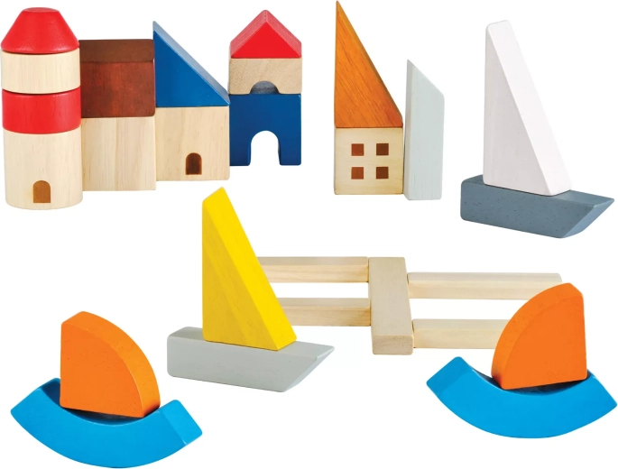 PlanToys costruzioni in legno al mare (27 pezzi)