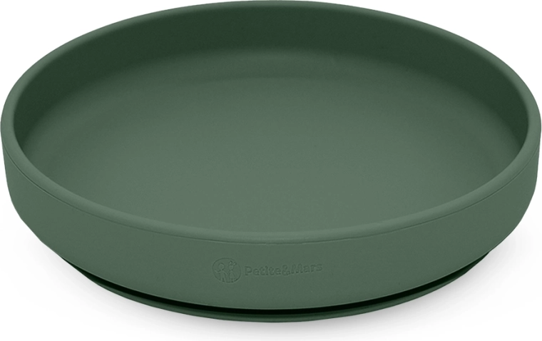 Petite&Mars piatto in silicone con ventosa Take&Match misty green