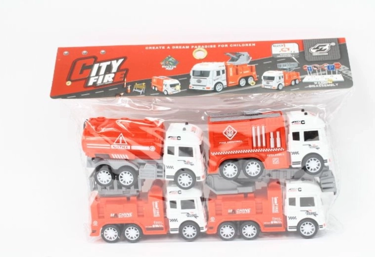 Set di camioncini dei pompieri (4 pezzi)