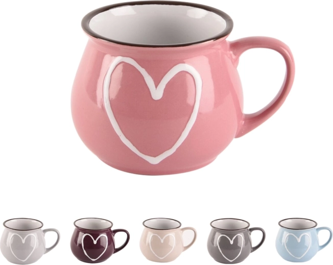 Tazza in ceramica Cuore 0,32 l (mix colori)