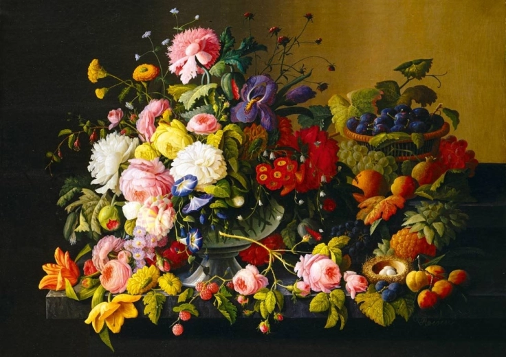 Bluebird puzzle Natura morta con fiori e frutta 1000 pezzi