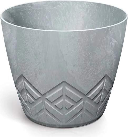 Vaso con effetto cemento 29,5 cm in plastica riciclata, grigio