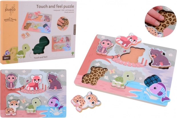 Puzzle tattili in legno con animaletti JOUÉCO
