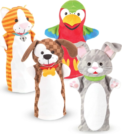 Melissa & Doug Playful Pets set di 4 marionette da mano di animali domestici