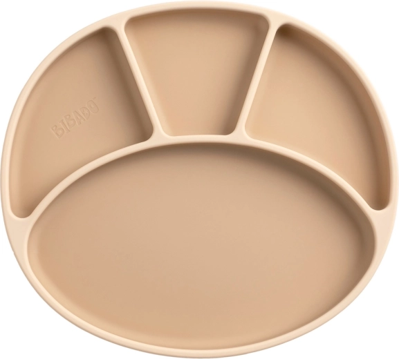 Bibado piatto in silicone diviso con ventosa fawn - 1 pezzo