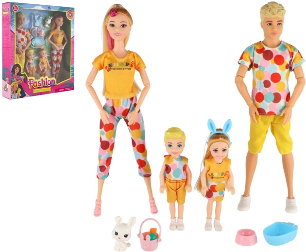 Set di bambole famiglia con accessori
