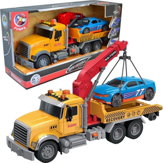 Camion rimorchio con auto da corsa 1:12