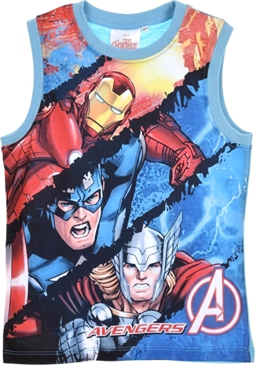 Canotta per bambini Avengers con motivo Iron Man, Captain America e Thor turchese