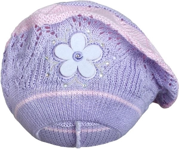 Berretto basco lavorato a maglia New Baby viola per bambini 3–4 anni