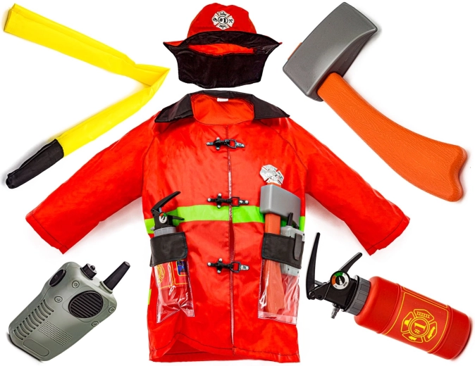 Costume da pompiere per bambini con accessori