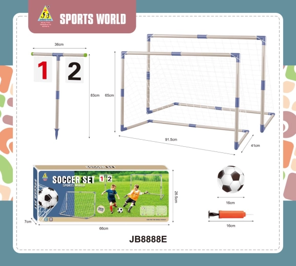 Porta da calcio per bambini con tabellone segnapunti e accessori - 2 pezzi